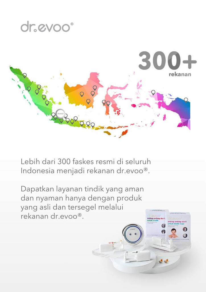 layanan piercing  dr.evoo® kini hadir di 300+ faskes di seluruh Indonesia!